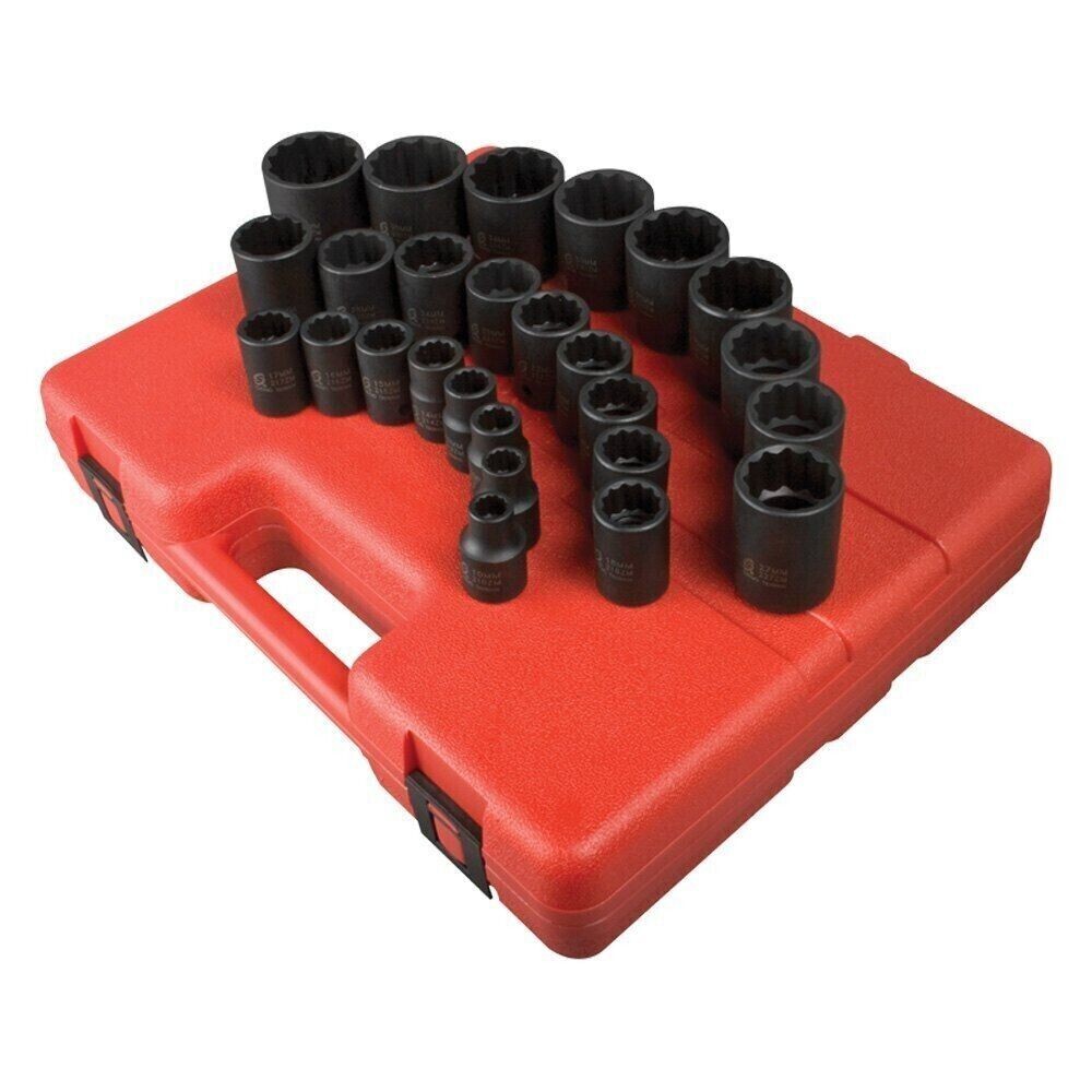 Sunex Tools 2826 26 Pc 1/2″ Dr 12 Pt Metric Socket Set