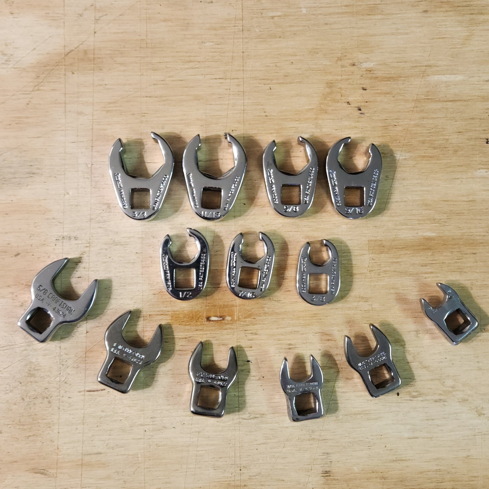 Snap On 3/8″ Drive SAE Flank Drive Flare Nut Crowfoot Wrench Set (207SFRH) BONUS