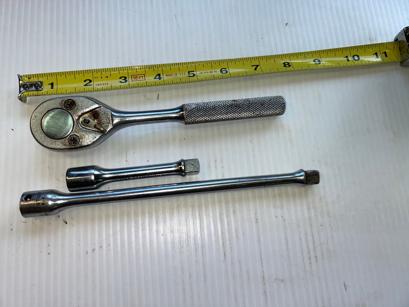 Proto 3/8 inch drive pear head ratchet #5249 with two extensions