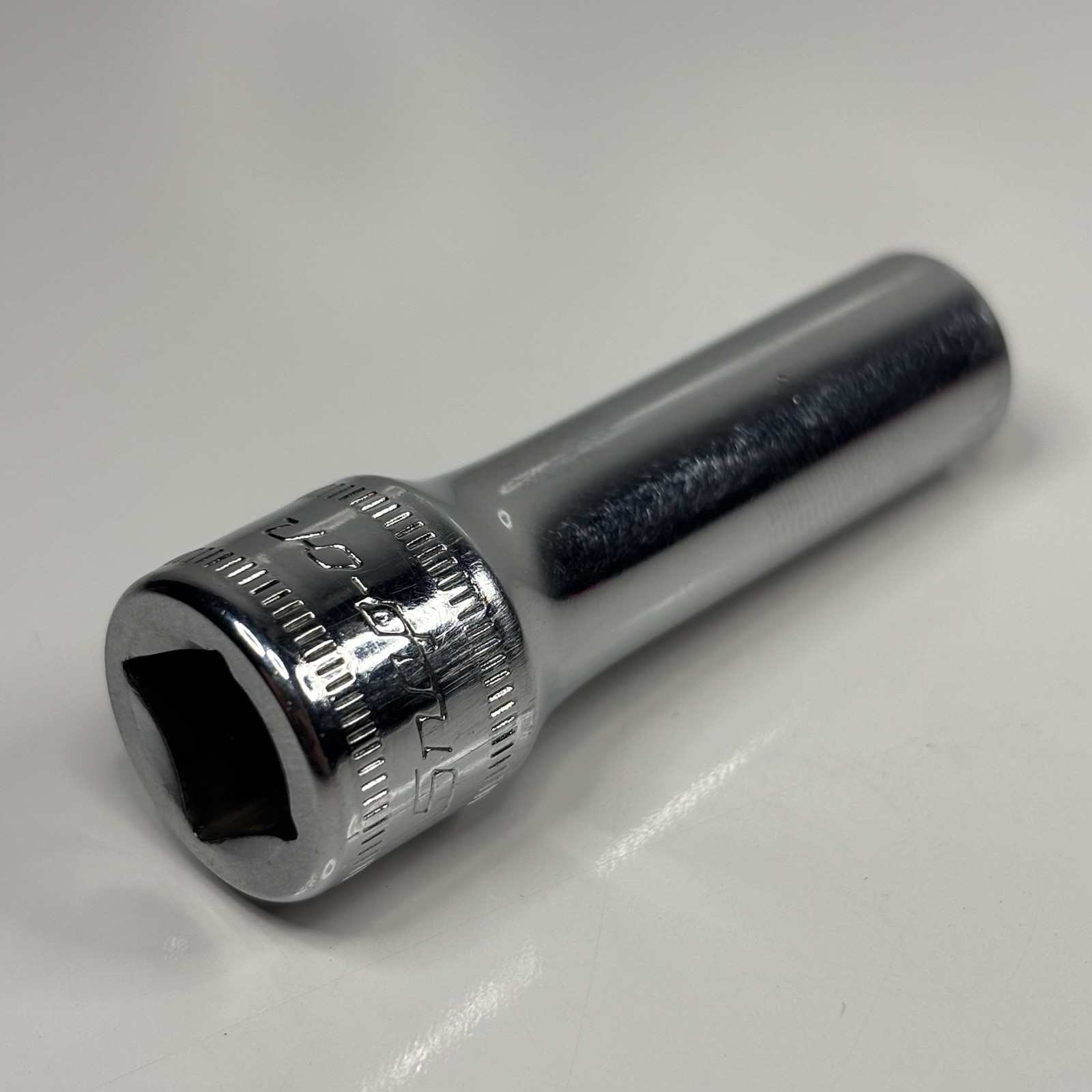 Snap On SFM9 3/8” Dr 12Pt Metric 9mm Flank Drive Deep Chrome Socket USA 1990