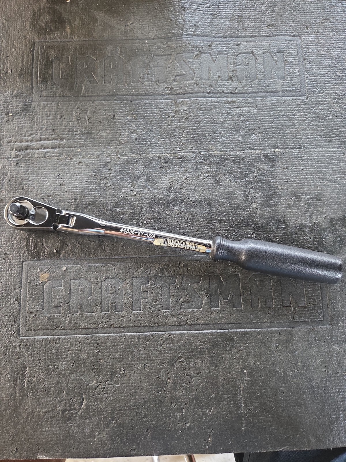 Sears Craftsman 12″ Flex Head Ratchet 3/8″ Drive Black 44836 KY USA Nos