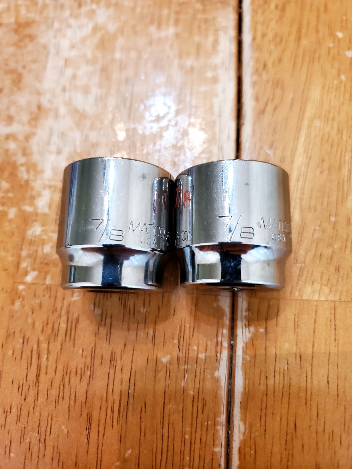 Matco Tools 3/8″ Drive 7/8″ 6&12PT SAE Shallow Chrome Sockets Lot Of 2