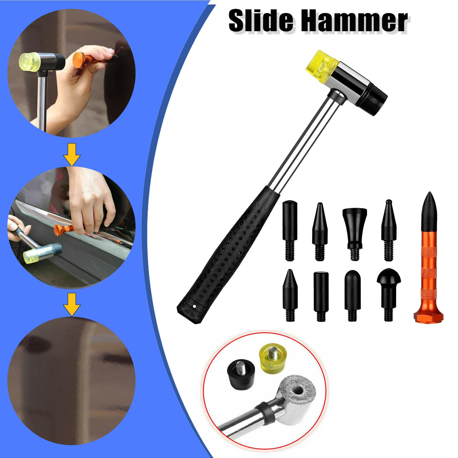 PDR Car Body Dent Puller Bridge Lifter LED Paintless Hail Remover Repair Kit