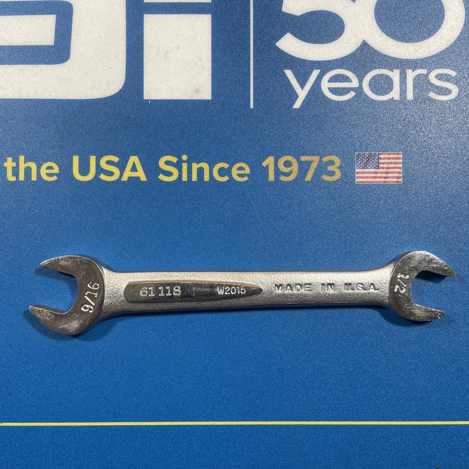 Easco 61 120 Double Open End Wrench Size 5/8 in x 9/16 in USA Tool