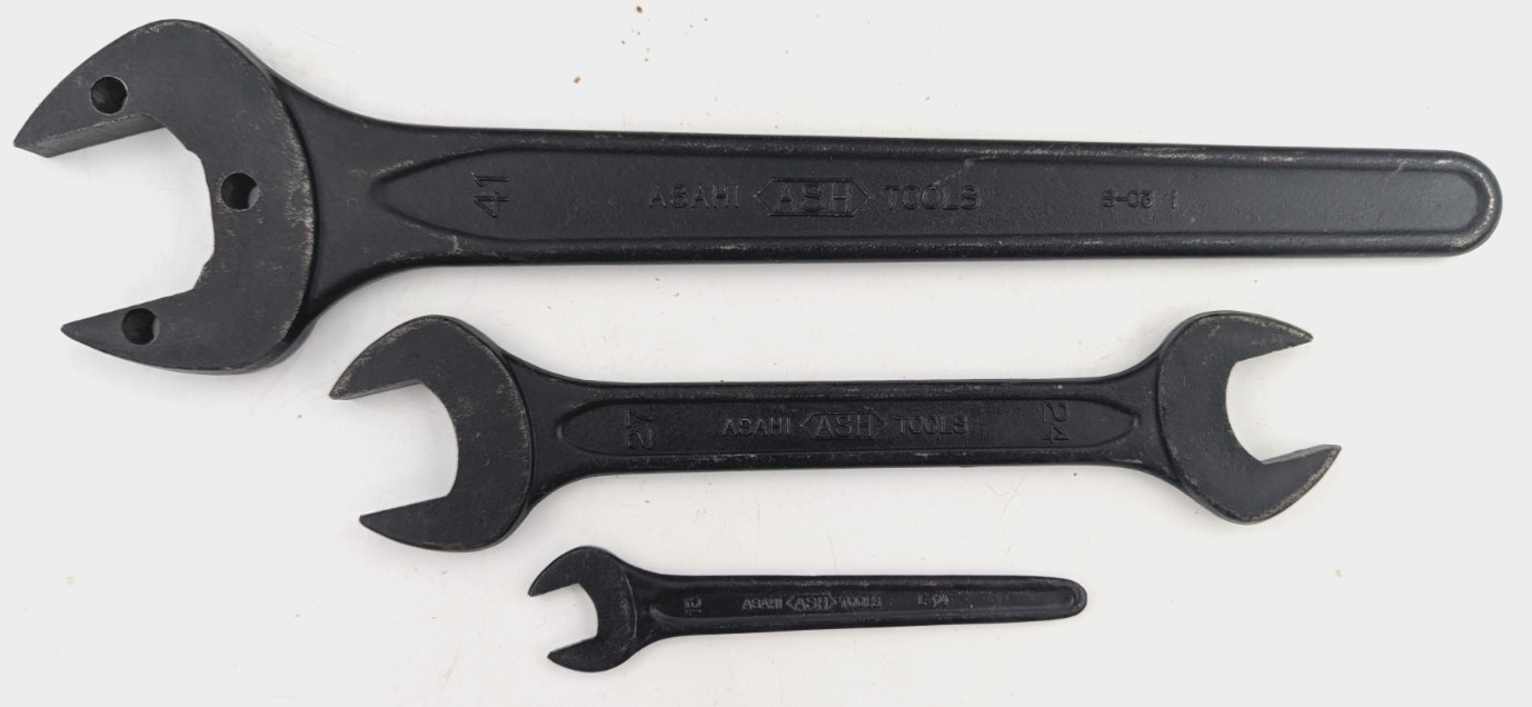 Vintage Asahi ASH Tools Wrench Metric Assorted Lot of 3 As Is Read
