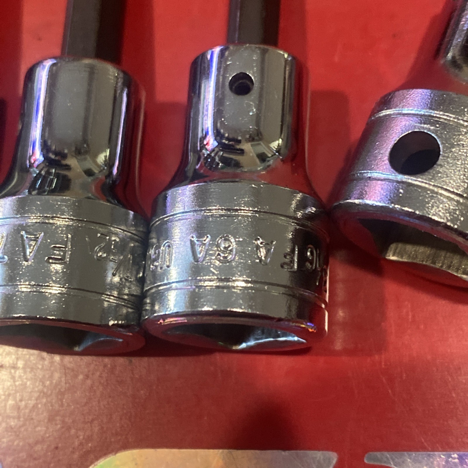 Snap-on 3/8” Drive Hex Bit Socket Set 6 Piece FA4.5A, FA5A FA6A FA7A FA8A FA12A