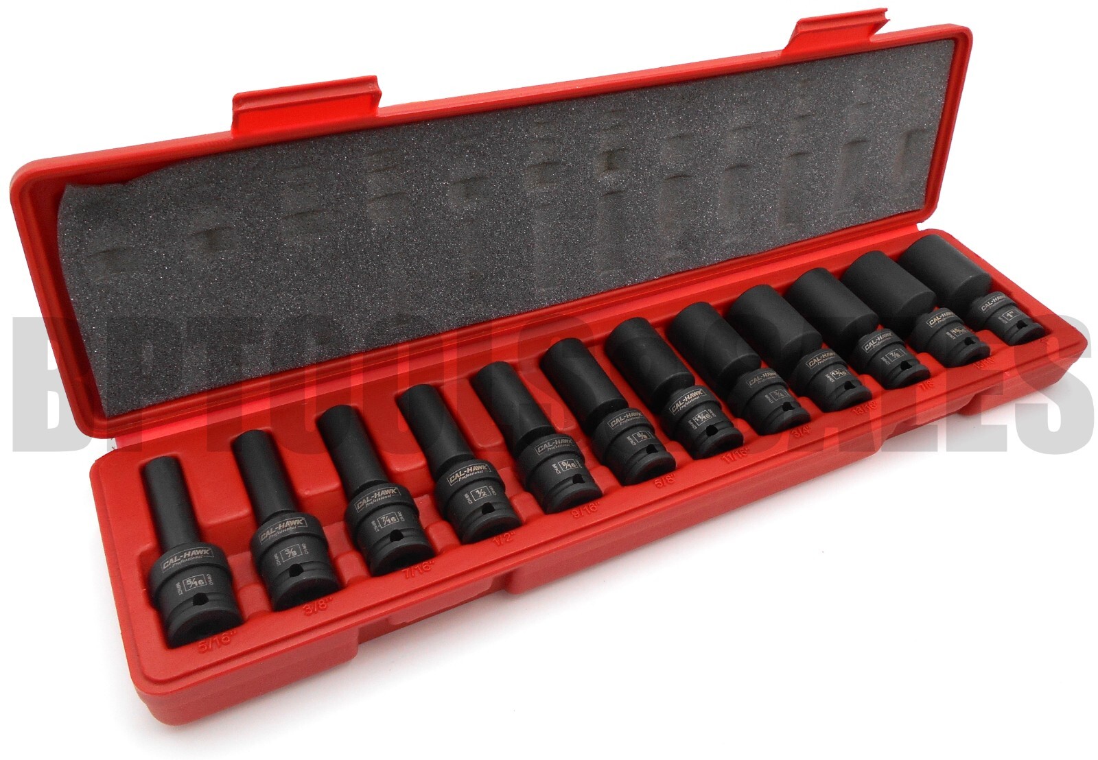 12pc 3/8″ Drive Universal Ball Swivel Deep Impact Socket Set (SAE) Radius Set