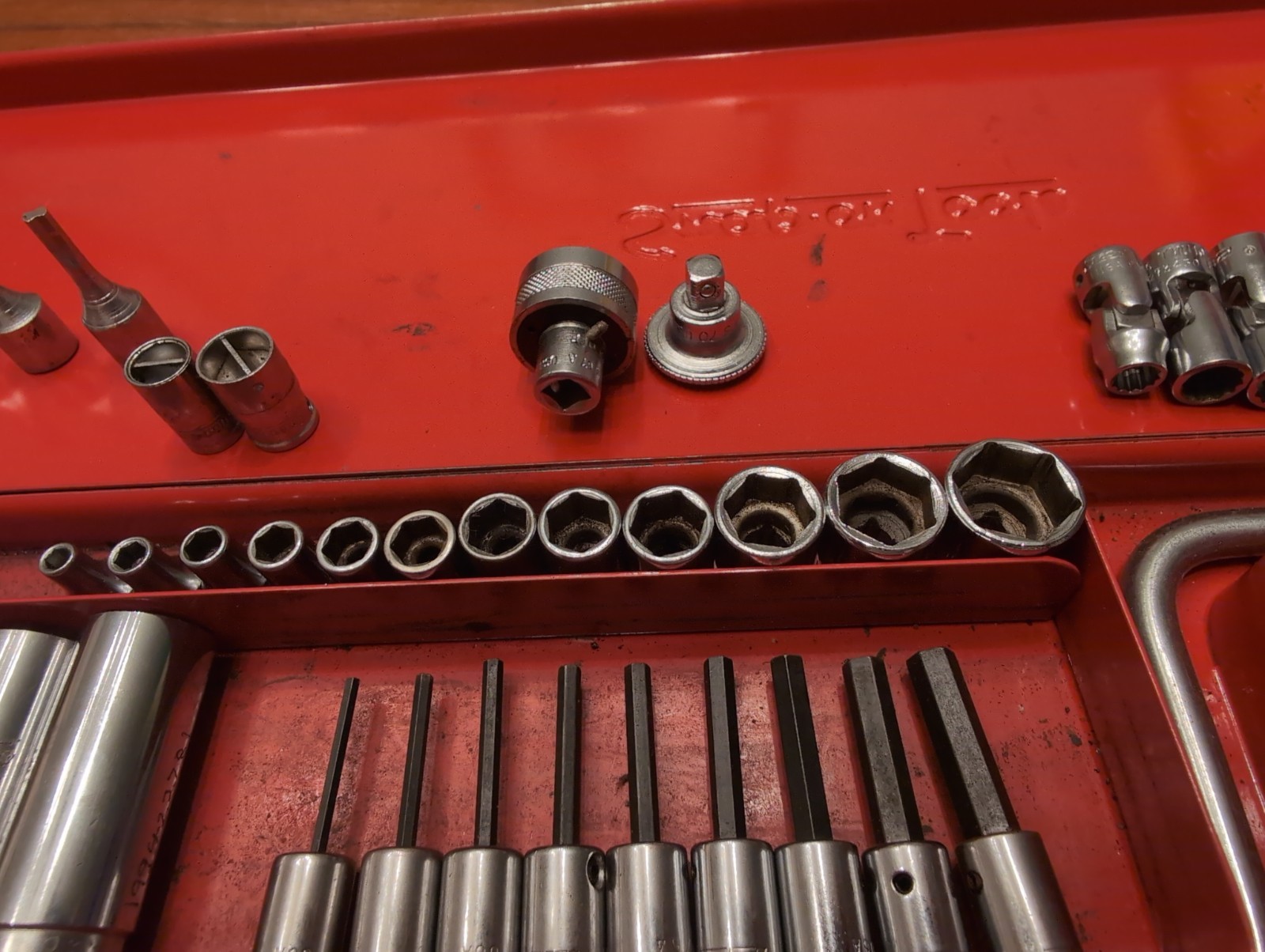 Vintage Underlined Snap On 68pc SAE 1/4 Drive General Service Set Socket Ratchet