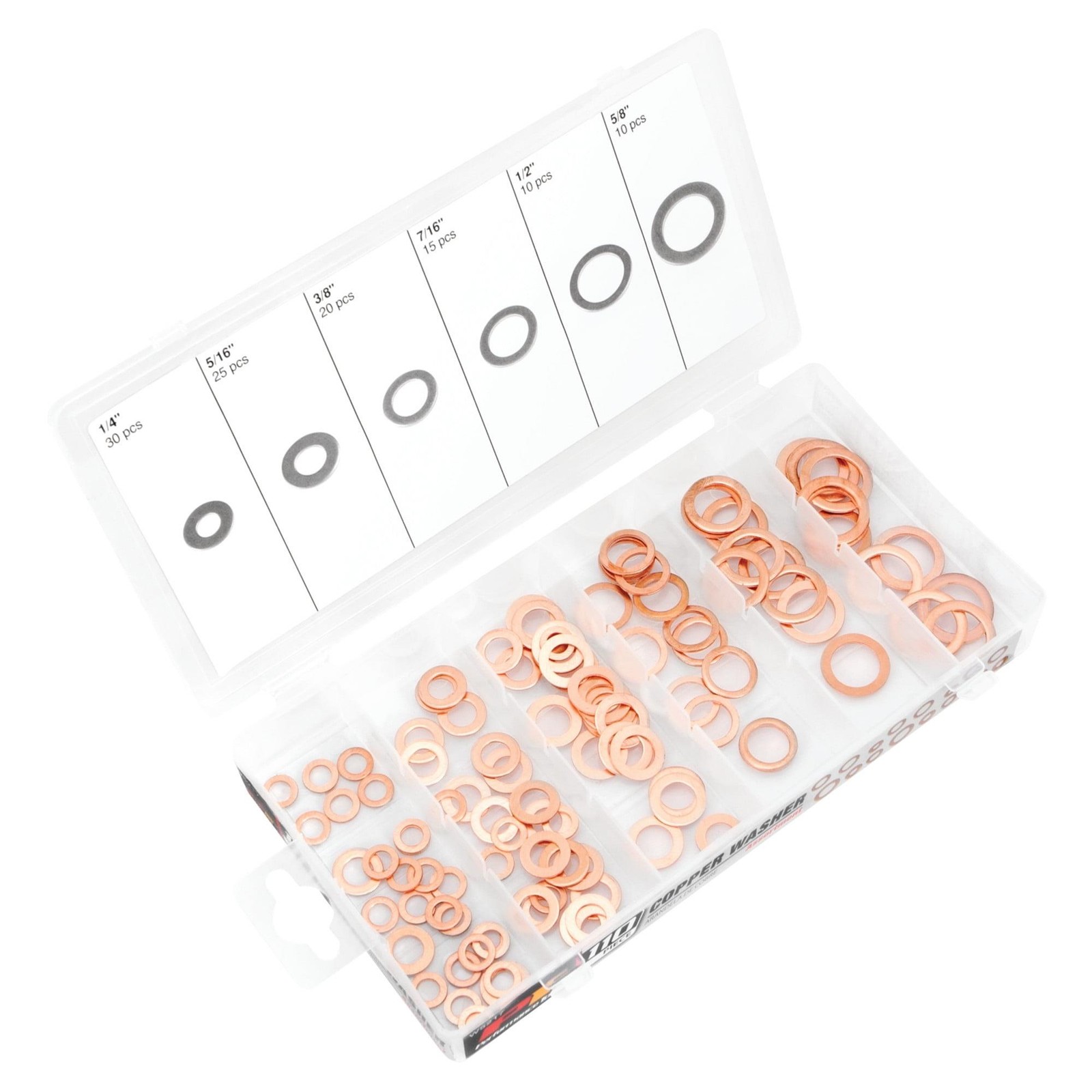 PERFORMANCE TOOL 110 PC COPPER WASHER ASST