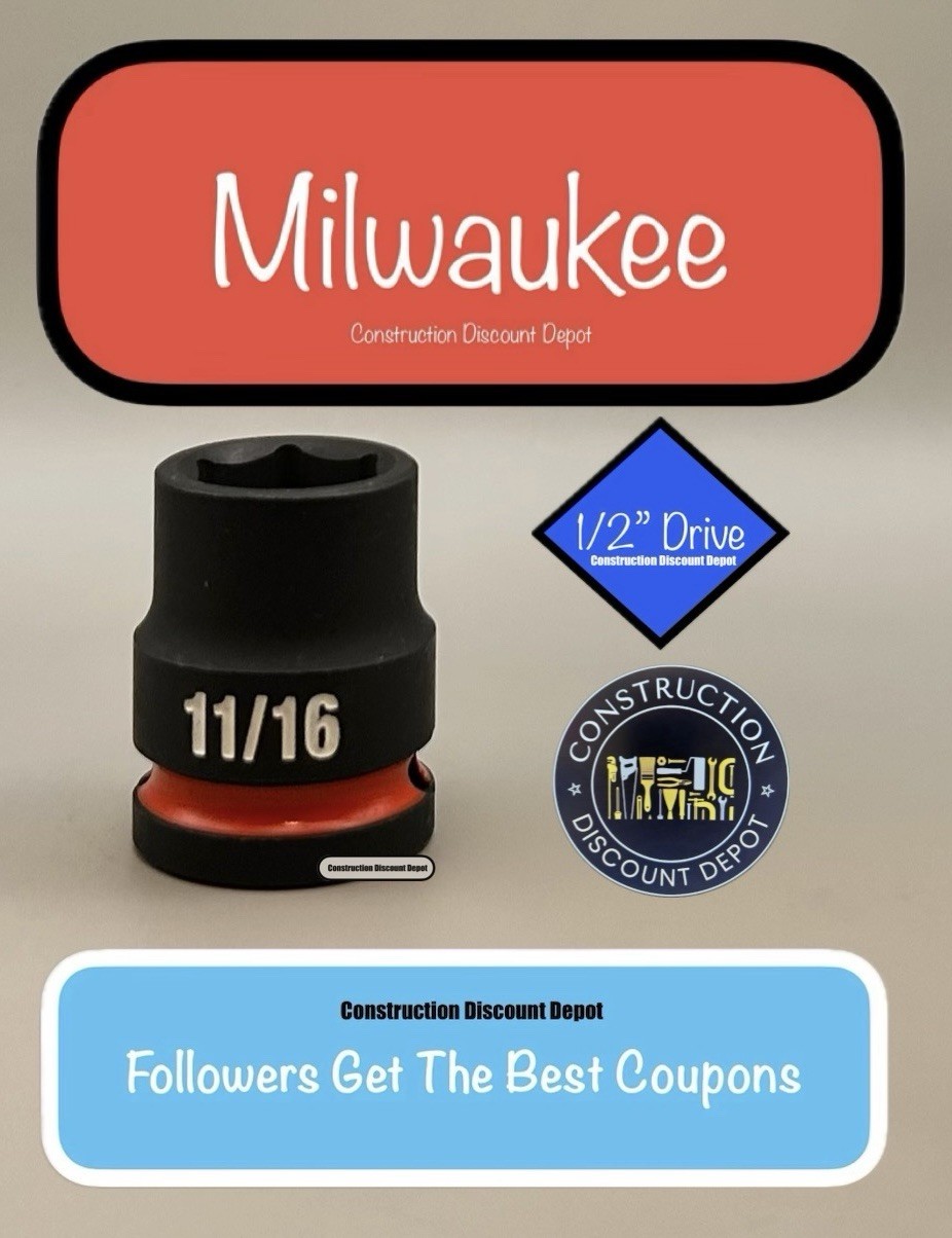 Milwaukee 49-66-6205 11/16″ In. Shockwave Impact Duty 1/2″ Drive Socket Shallow