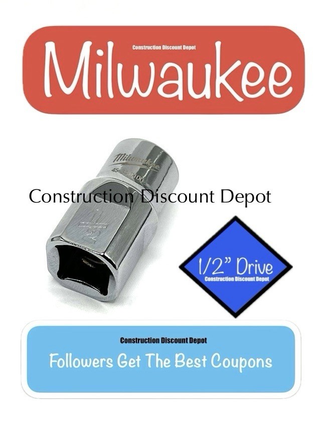 Milwaukee 1/2″ in. 1/2″ Drive SAE 6 Point Standard Shallow Socket 45-34-9100