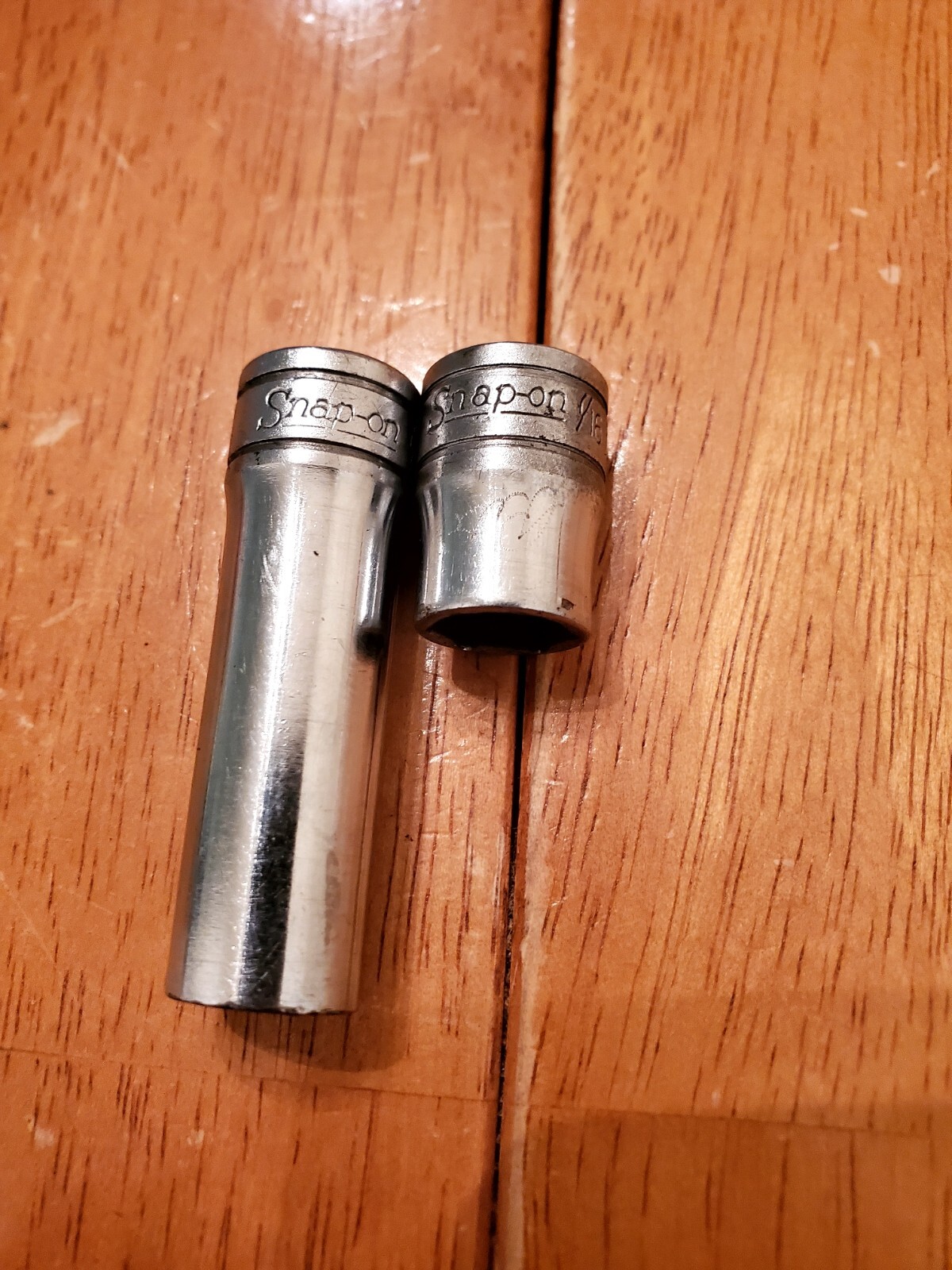 Snap On 3/8 Drive 7/16 6PT Shallow 12PT Deep Sockets Lot Of 2