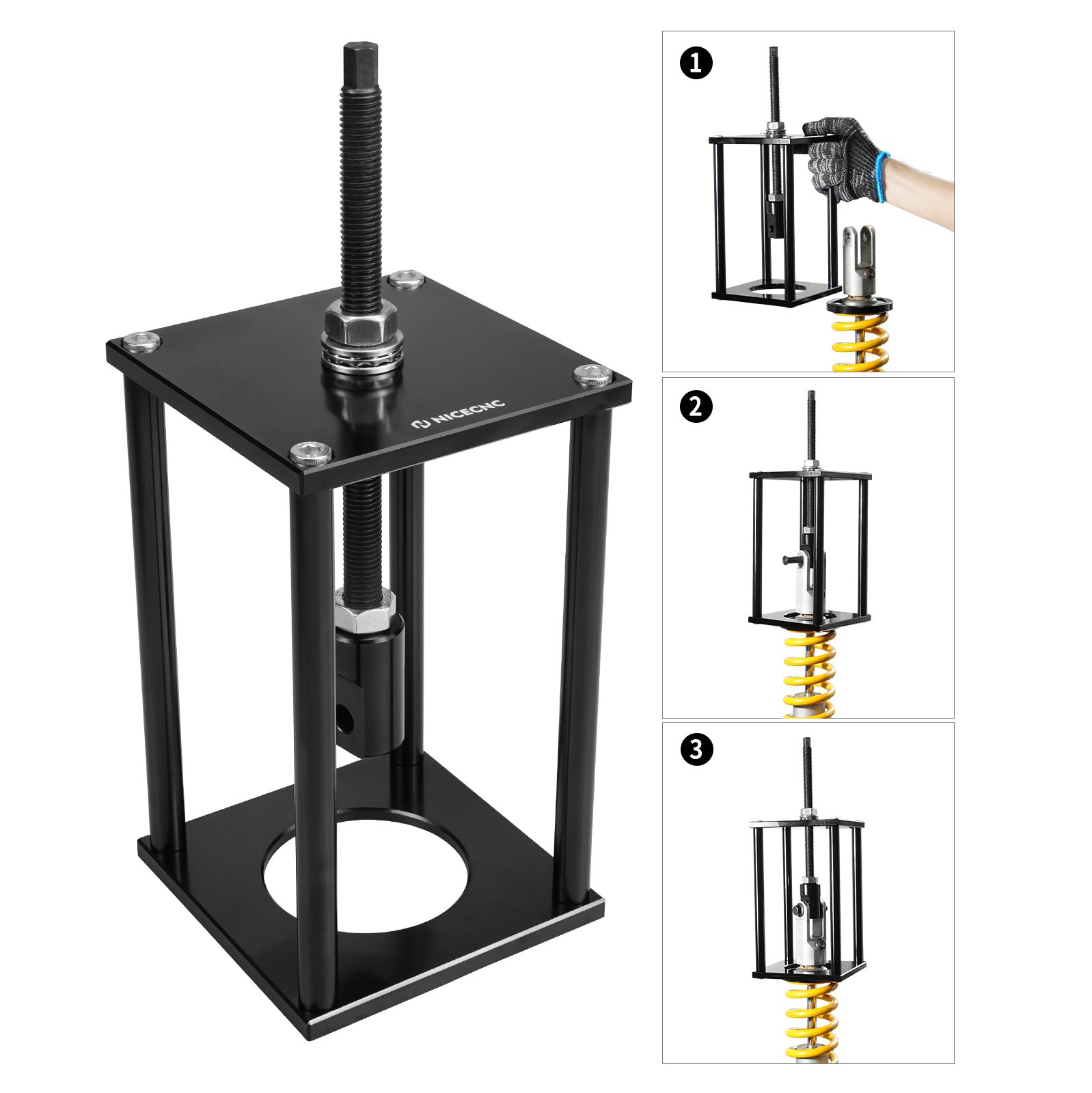 Universal Motorcycle Rear Shock Spring Compressor Adjustable Tool For Harley