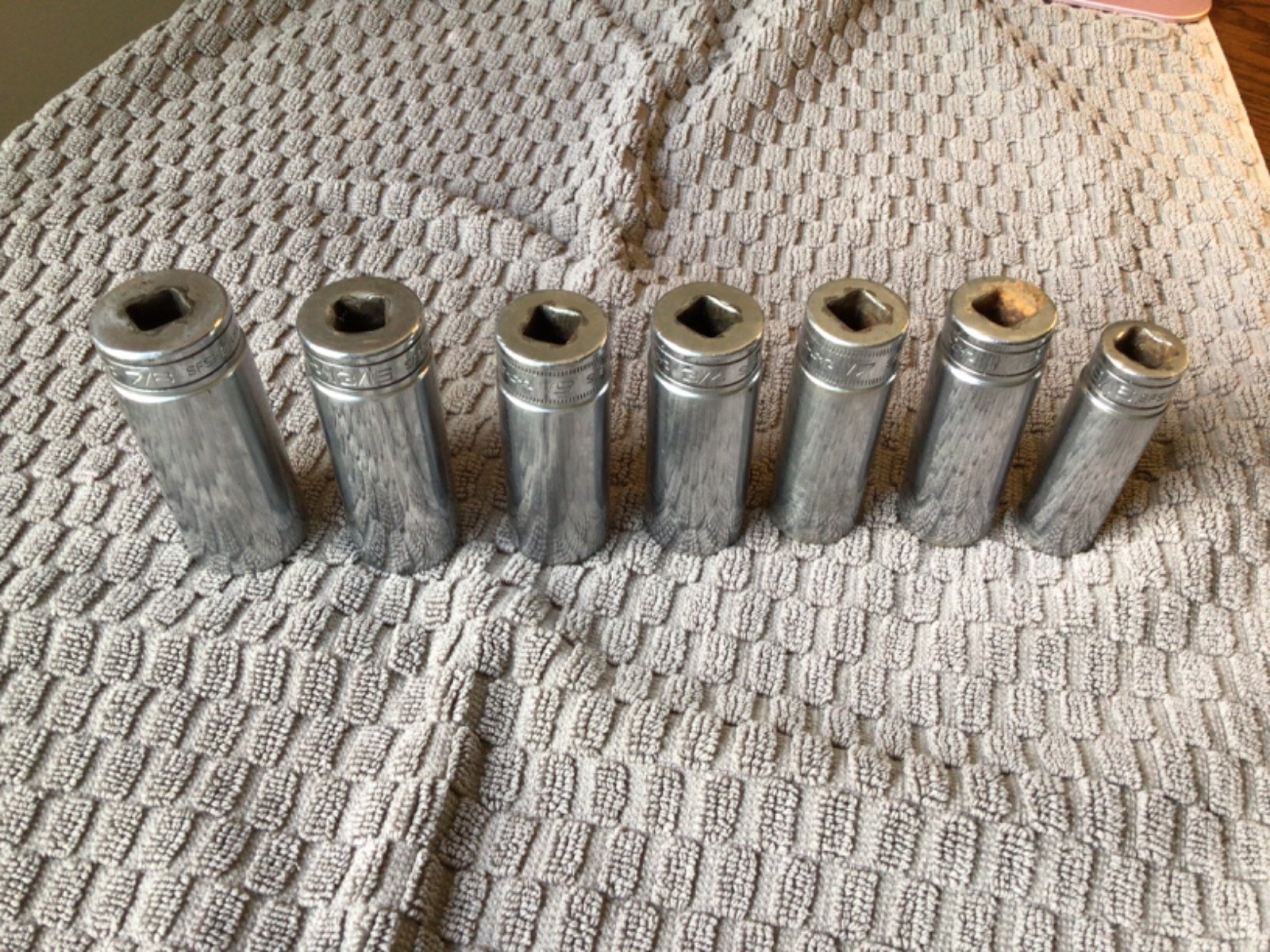 Snap-on 7 Piece Socket Lot, See All Photos, Preowned