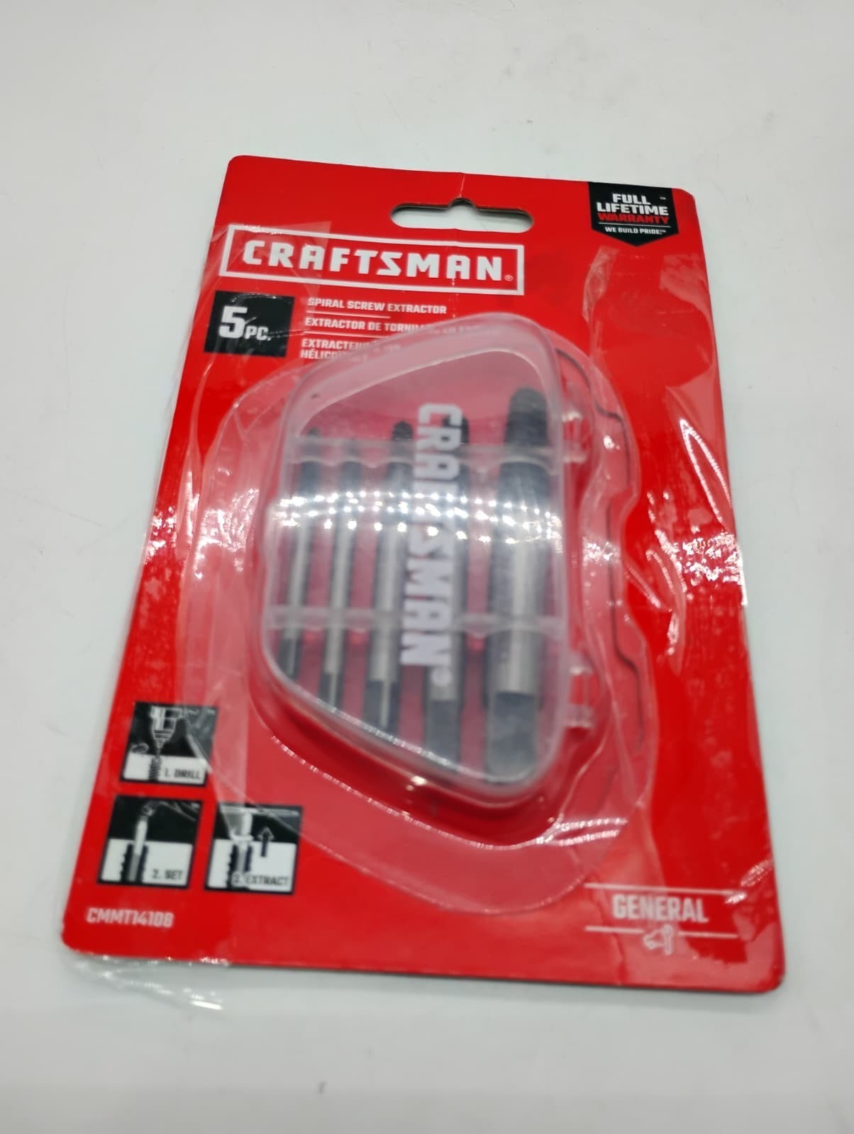 Craftsman CMMT14108 Spiral Screw Extractor 5pc Stripped Fastener Remover kit