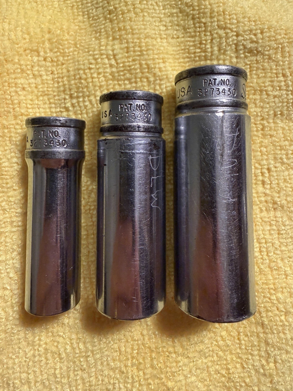 Lot Of 3 Snap-on Deep Metric Sockets 11mm, 15mm, 17mm SFM 12 Point Vintage
