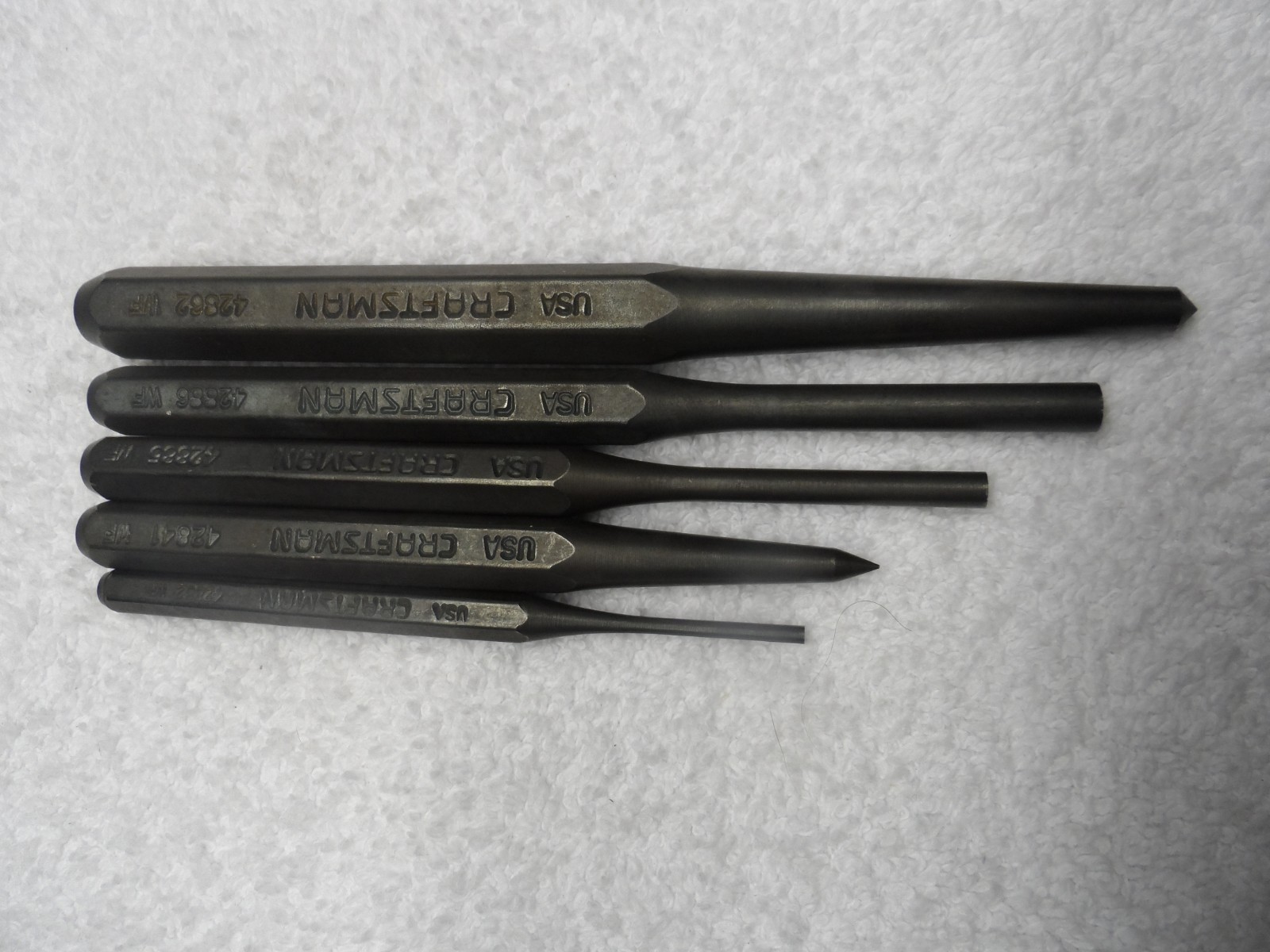 Craftsman Prick Center Pin Punch Set, made in USA – 5 pcs