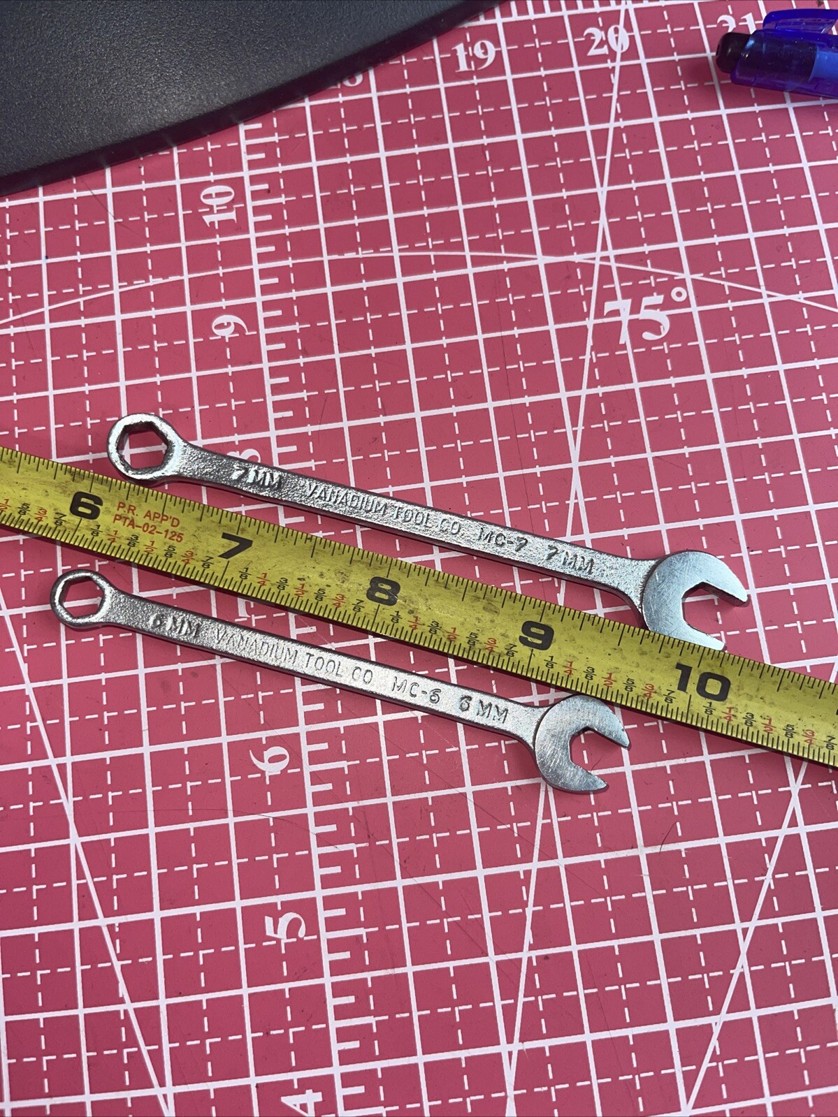 2 Piece Vanadium Tool Co Metric 6 Point Combination Wrench Set 6 7 Mc7 Mc 6 Mint