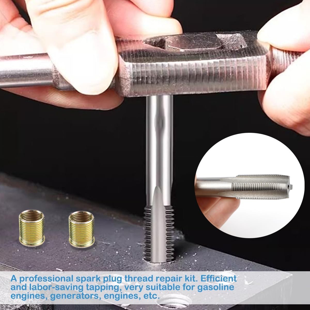 M14x1.25 & M16x1.25 Spark Plug Thread Repair Tool Set – High Speed Steel Taps &