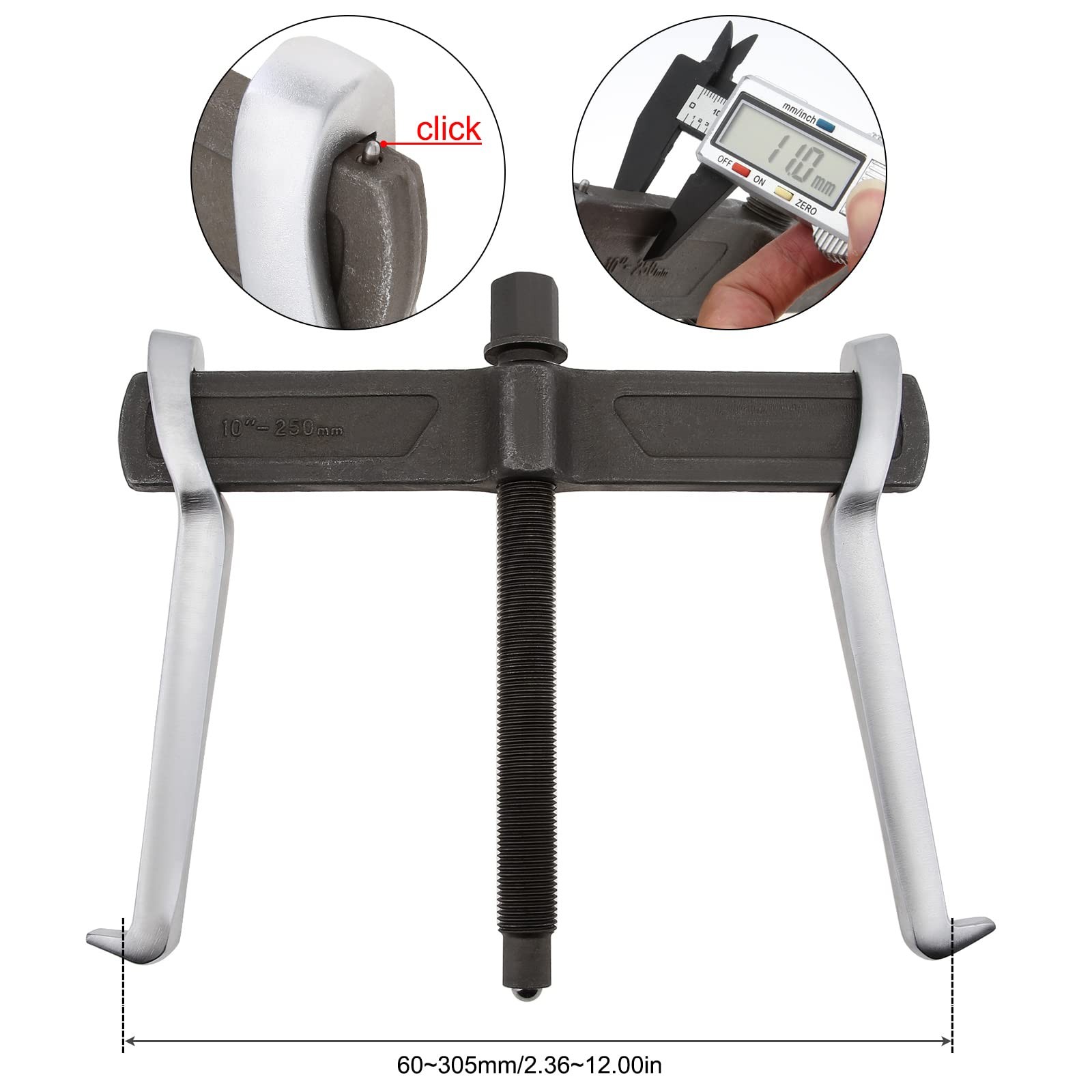 ChgImposs 2-Jaw Gear Puller, Adjustable CR-V Bearing Puller Gears, 10 INCH