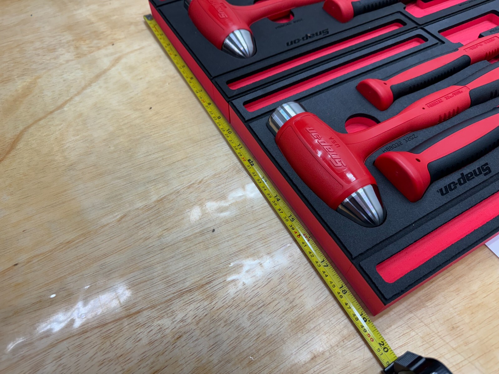 Snap-on Tools NEW RED 6pc Soft Grip DeadBlow Steel Face Hammer Master Foam Sets