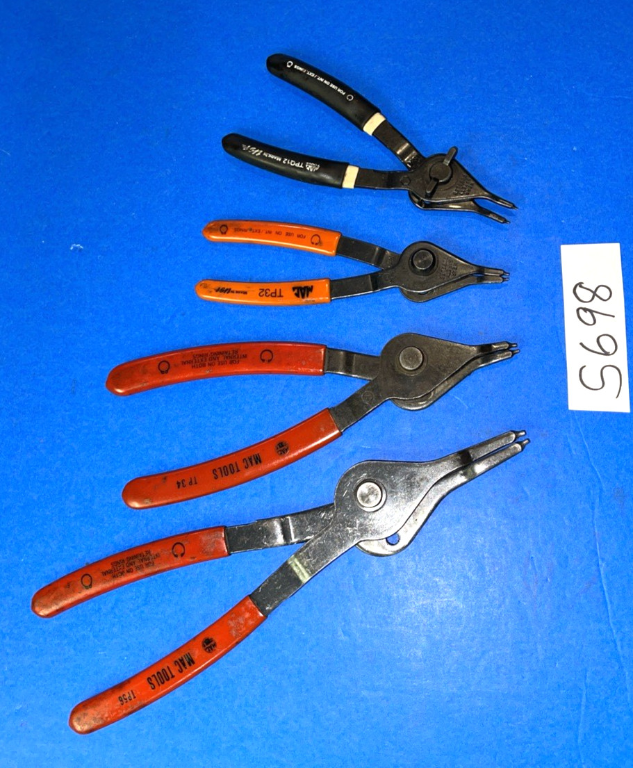 MAC TOOLS 4 PIECE CONVERTIBLE STRAIGHT SNAP RING PLIERS ONE OF EACH SIZE