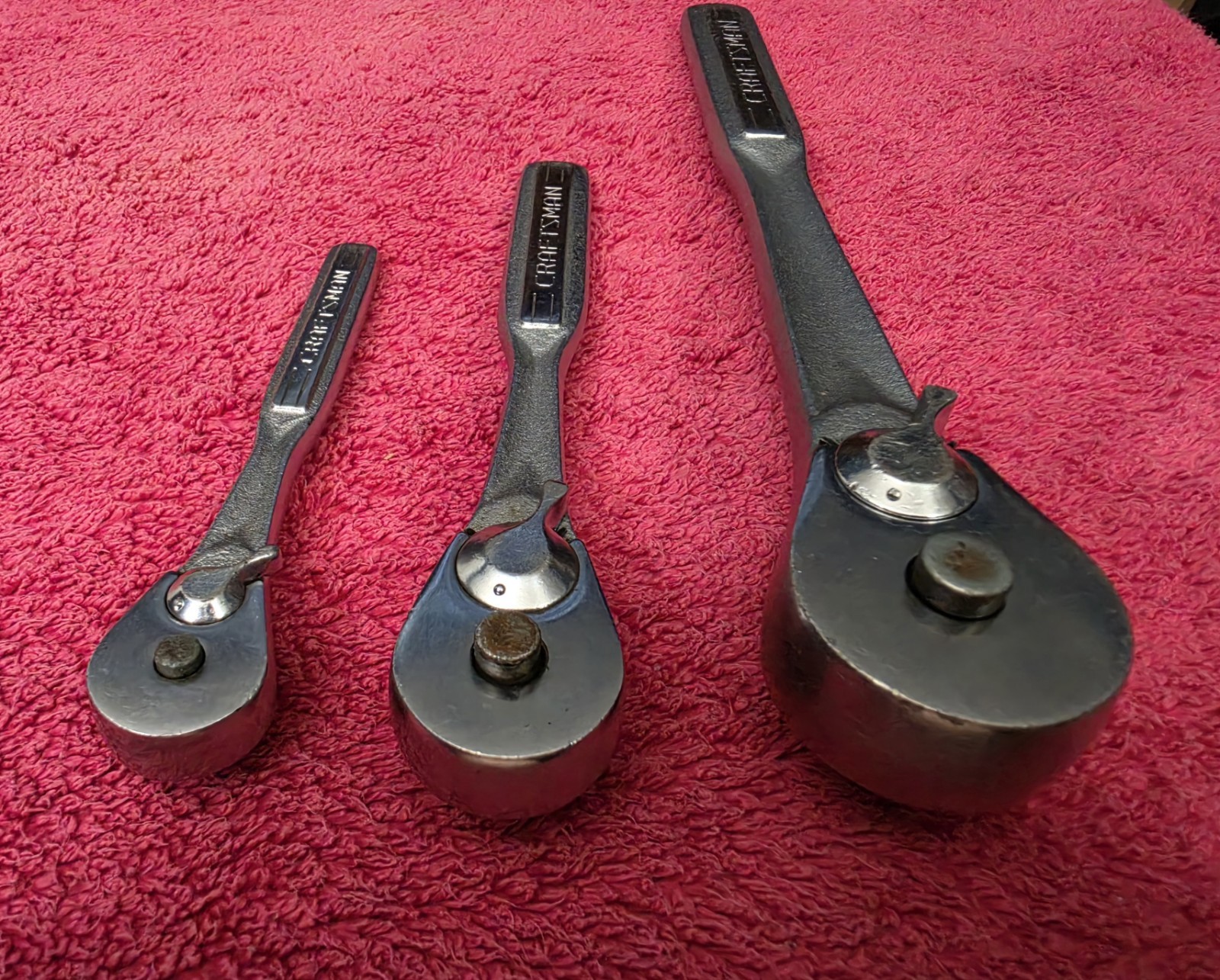 Vintage Craftsman Forged In USA Set Of 1/4, 3/8, And 1/2 Ratchets