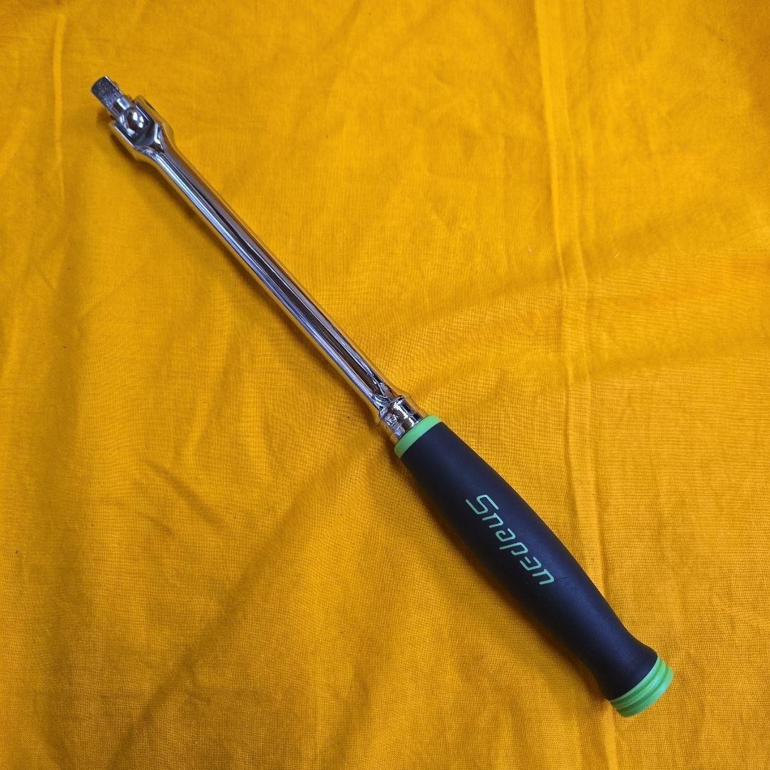 Snap-on FHBB12 3/8” Drive Breaker Bar 12.5” Long Green Soft Grip [Used]