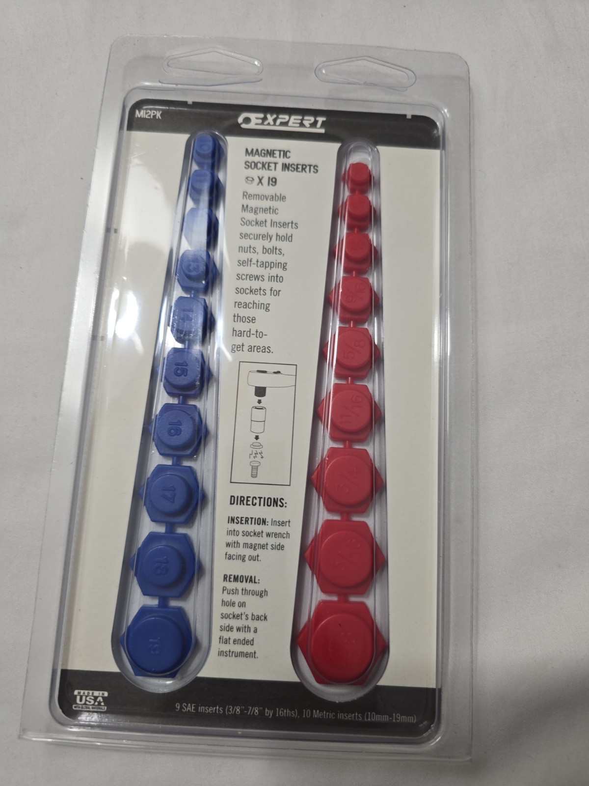 8 Packs-Expert Magnet Socket Insert Set Standard (SAE) and Metric Universal