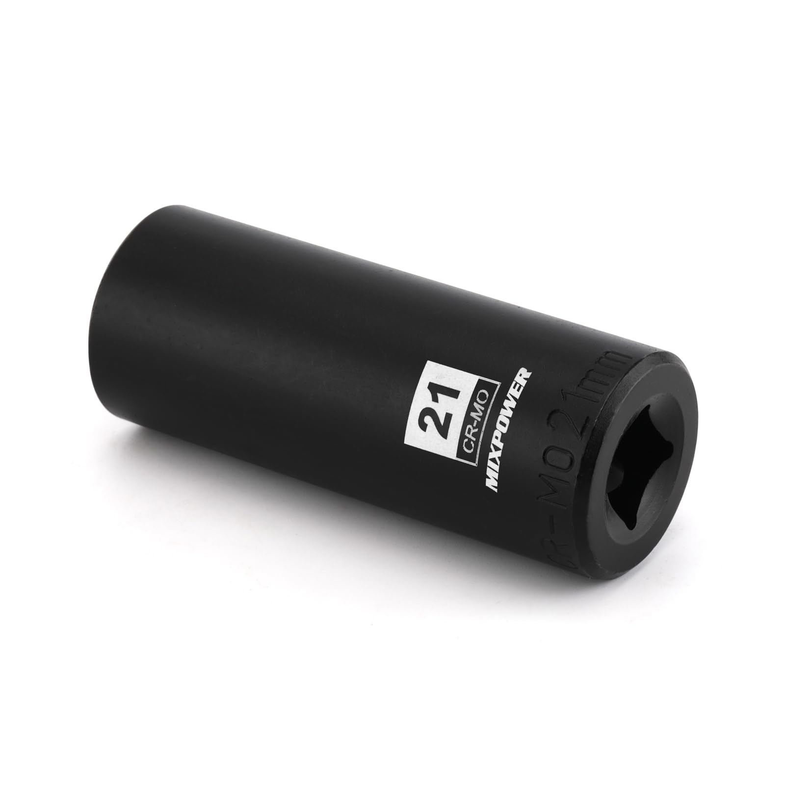 1/2 Inch Drive Deep Impact Socket, CR-MO, 21mm, 6 Point, Radius 21mm