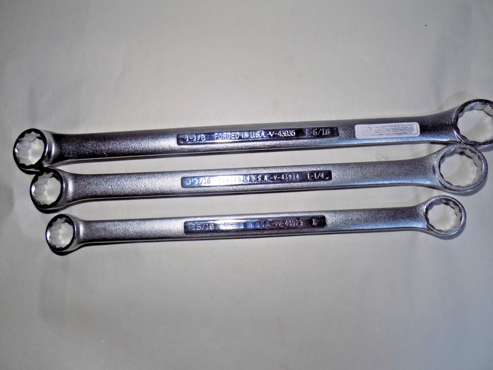 NOS/UNUSED 3 Pc. USA Craftsman -V-,-VV- 15/16″-1 5/16″ Box Wrenches-NEW