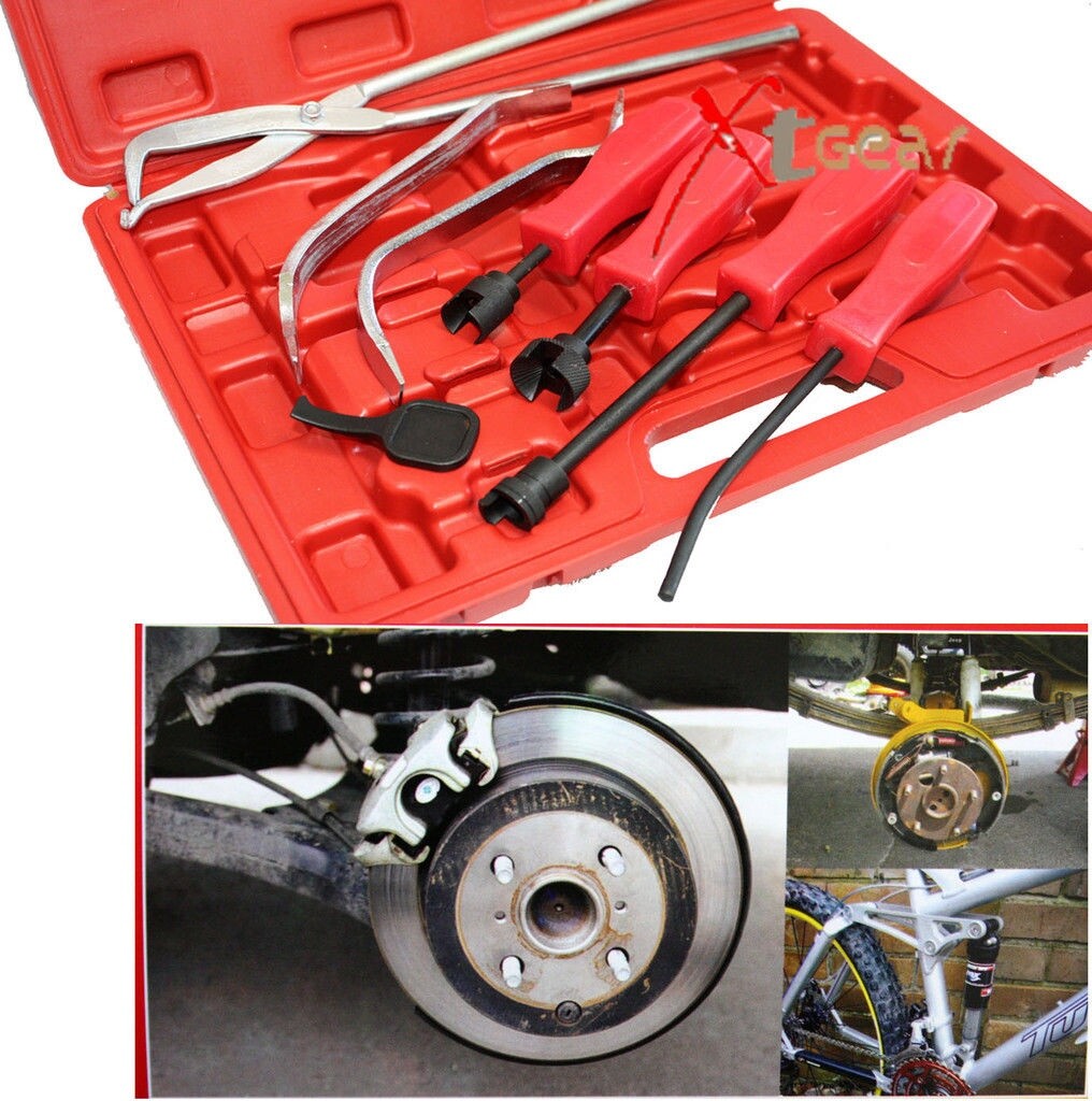 8PC Drum Brakes Service Tools SPRING INSTALLER REMOVER PLIERS & Adjustment Spoon