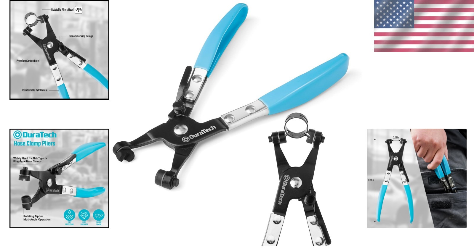 Heavy Duty Hose Clamp Tool with Heat Treated Carbon Steel Construction