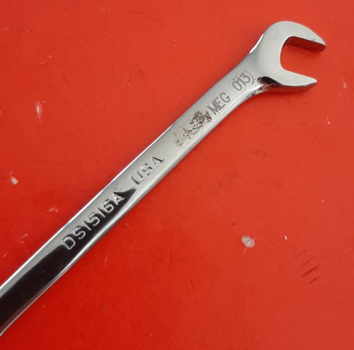 Snap-on USA DS1516A Offset Angle Open End 15/64 x 1/4″ Ignition Wrench Engraved
