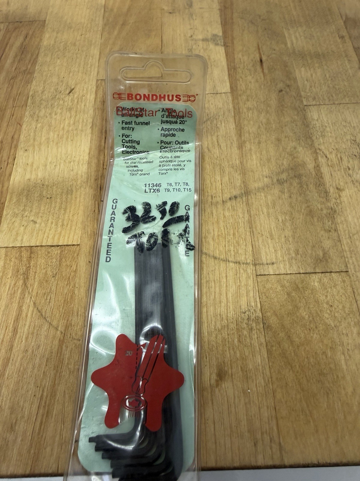 Bondhus 11346 LTX6 BallStar Torx L-Wrench Set 6 Pc T6-T15 Star Key USA NOS New