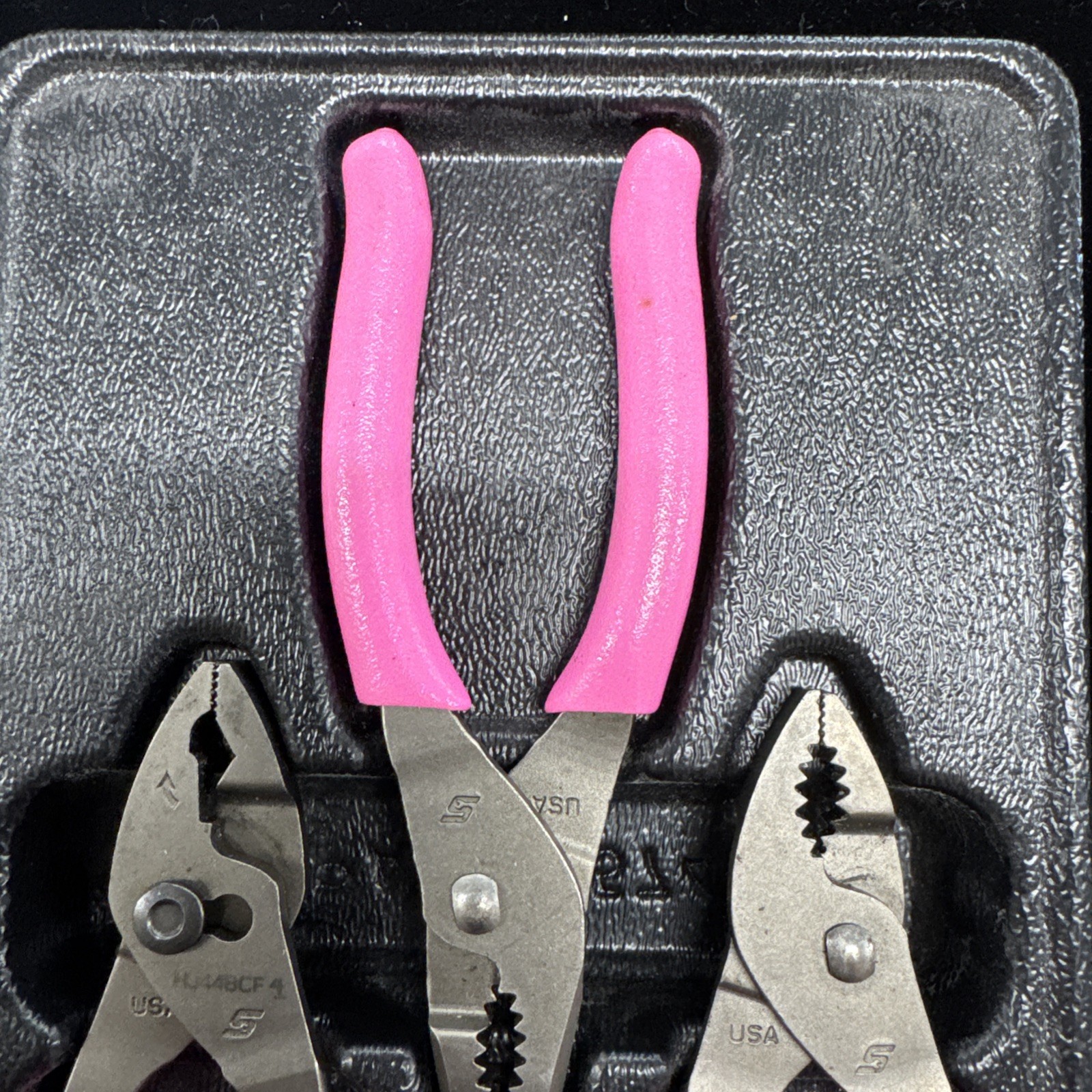 Snap-on Electric Pink 3pc Talon Grip Mini Slip-Joint Pliers Set PL344BCF USA