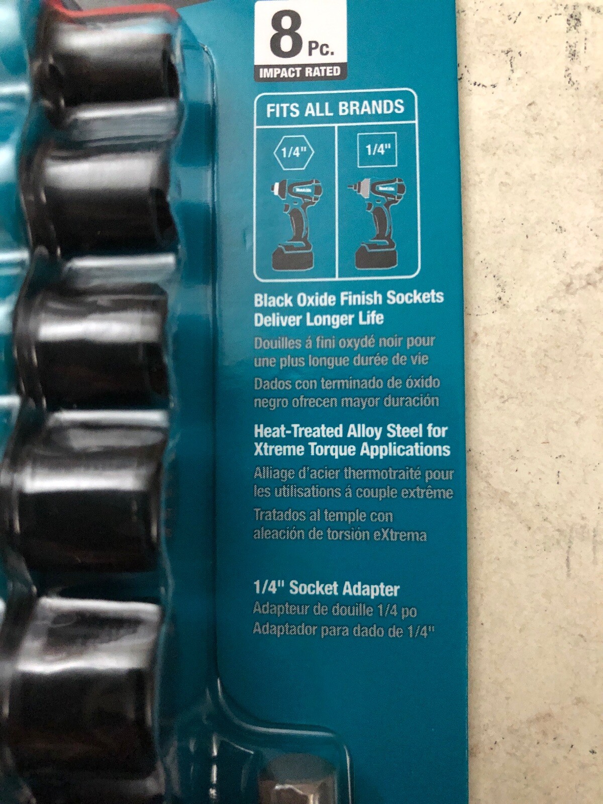 new Makita Impact Xps 1/4” Socket Set Metric+Sae 6 Point Drive Total 16 Pc.