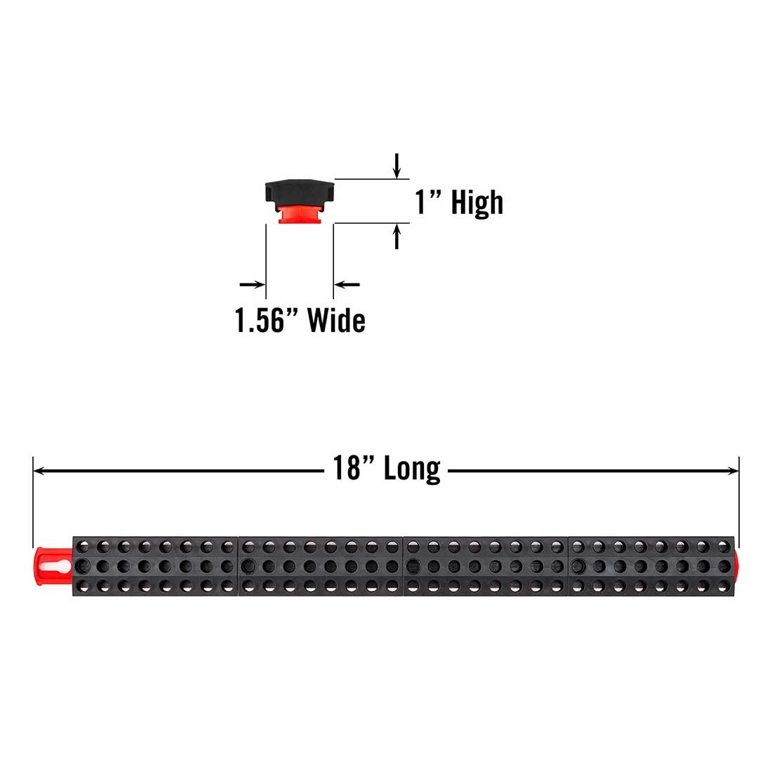 Ernst 5734 96 Tool Magnetic Bit Organizer Bar – Red/Black