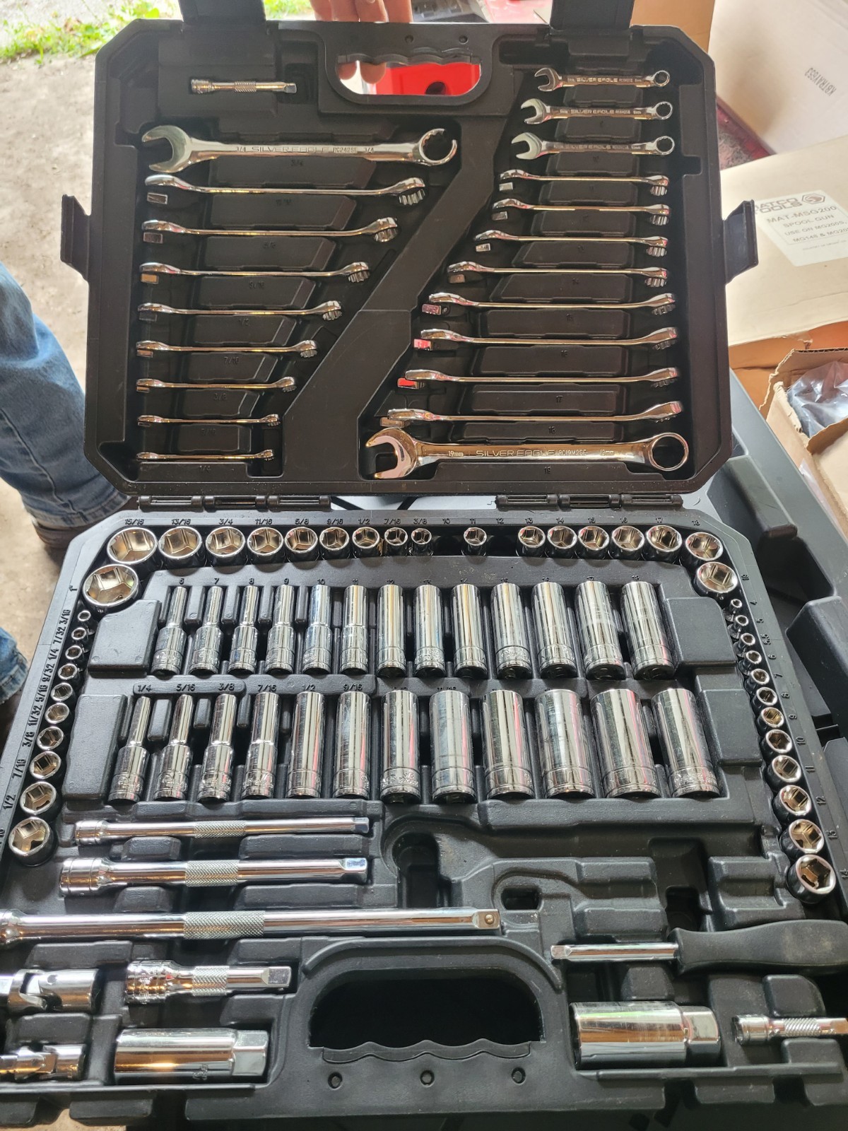 Silver Eagle Socket and Wrench Set with Hard Carrying Case