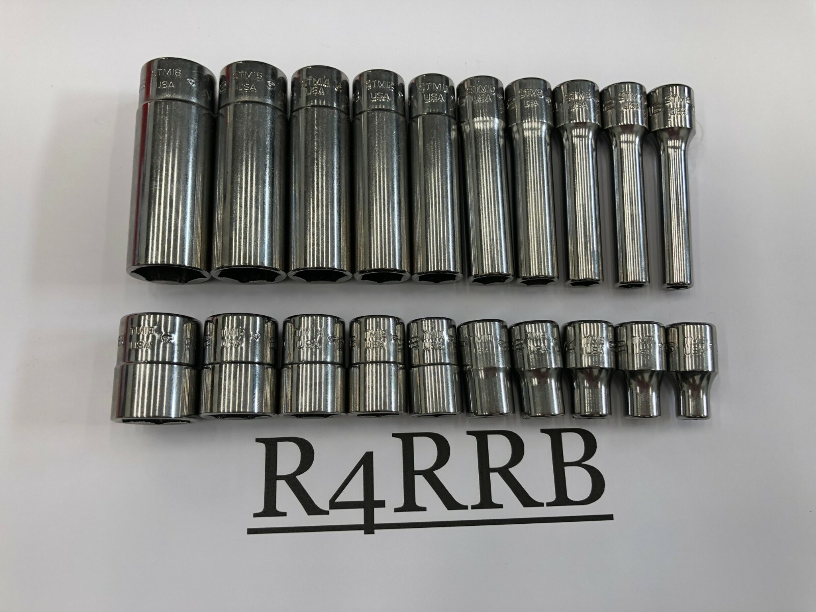 Snap-on Tools USA NEW 20pc 1/4″ Drive 6PT SAE Shallow Deep Socket Set 120STTM