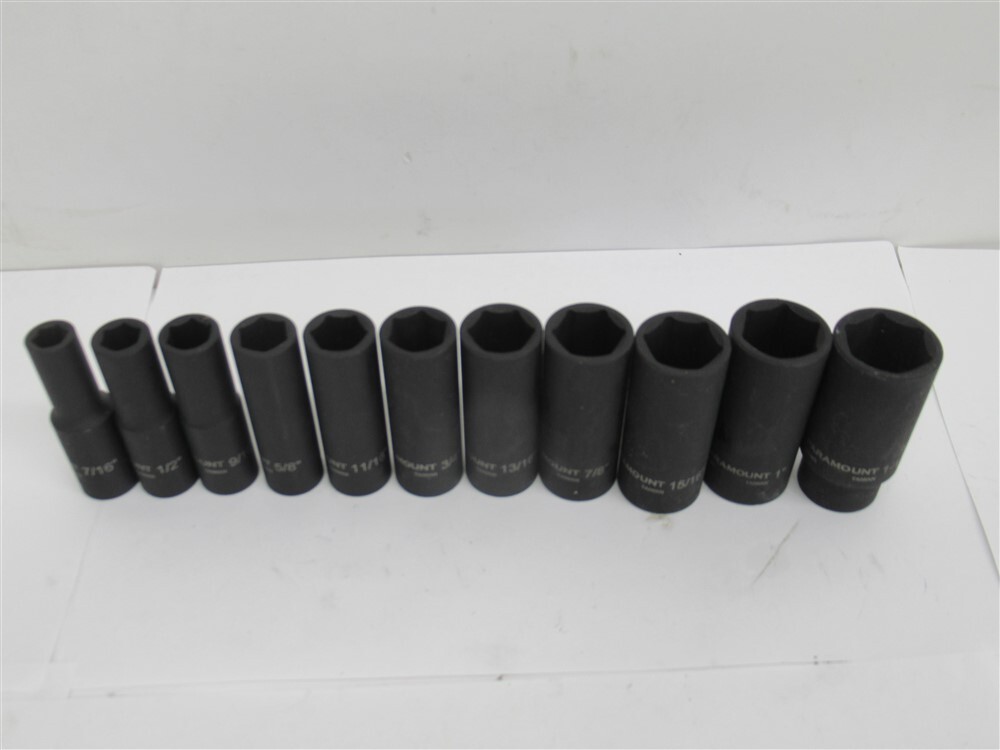 Paramount 07574767, 7/16″ to 1-1/16″ Deep Impact Socket Set, 1/2″ Drive, 11pc.