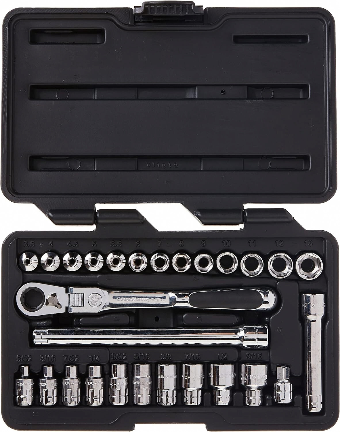 GEARWRENCH 27pc 1/4″ Pass-Thru 6pt SAE/Metric Socket Tool Set 891427