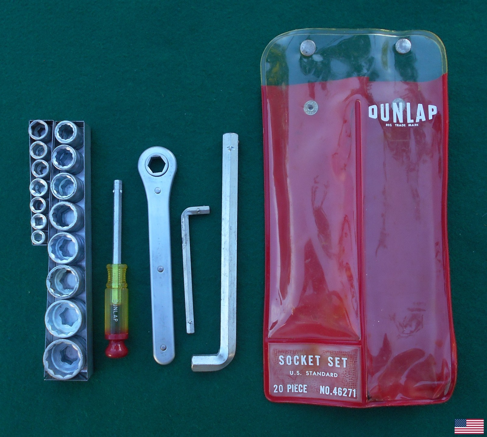 DUNLAP 46271 20 pc SAE Socket Wrench Set w/vinyl pouch * FREE SHIPPING! *