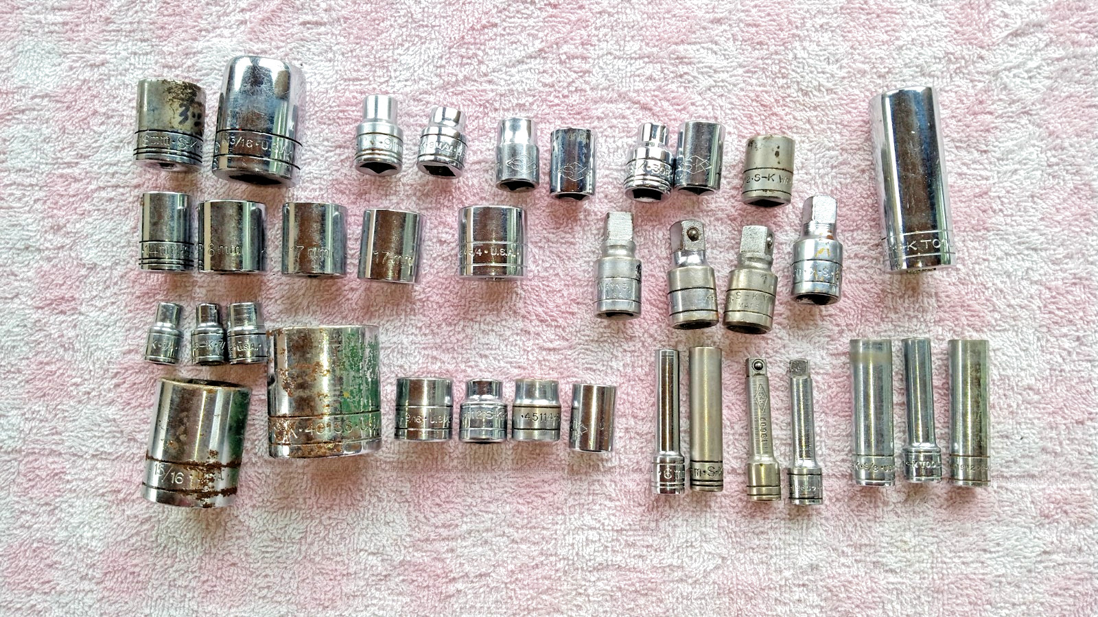SK SOCKET EXTENSION LOT 35 RANDOM PCS SOME VERY NICE CHEAP! vtg gift tools men