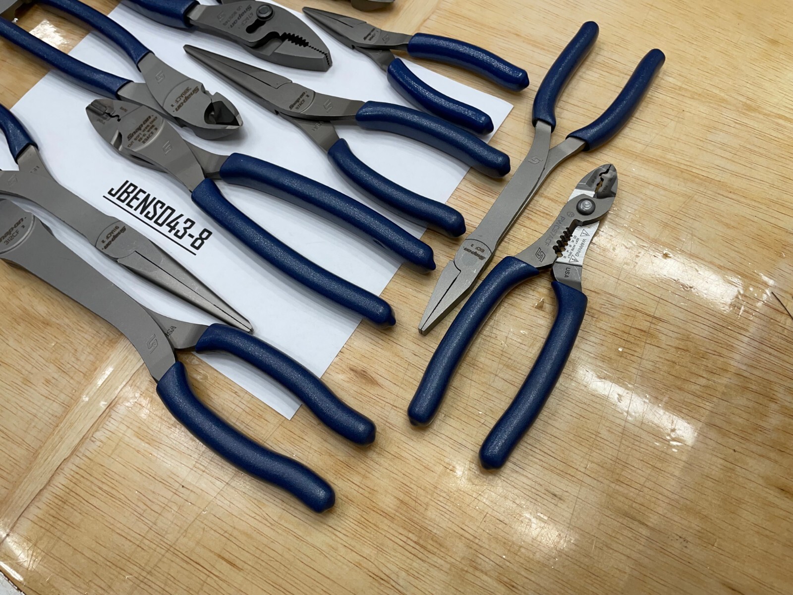 Snap-On Tools USA NEW 12 Piece POWER BLUE Soft Grip Assorted Plier Lot Set
