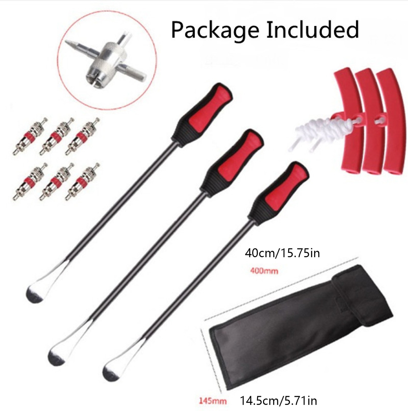 1Set Steel 370mm Tire Lever Lifting Pry Bar Tool Set For Auto Mechanical Repair