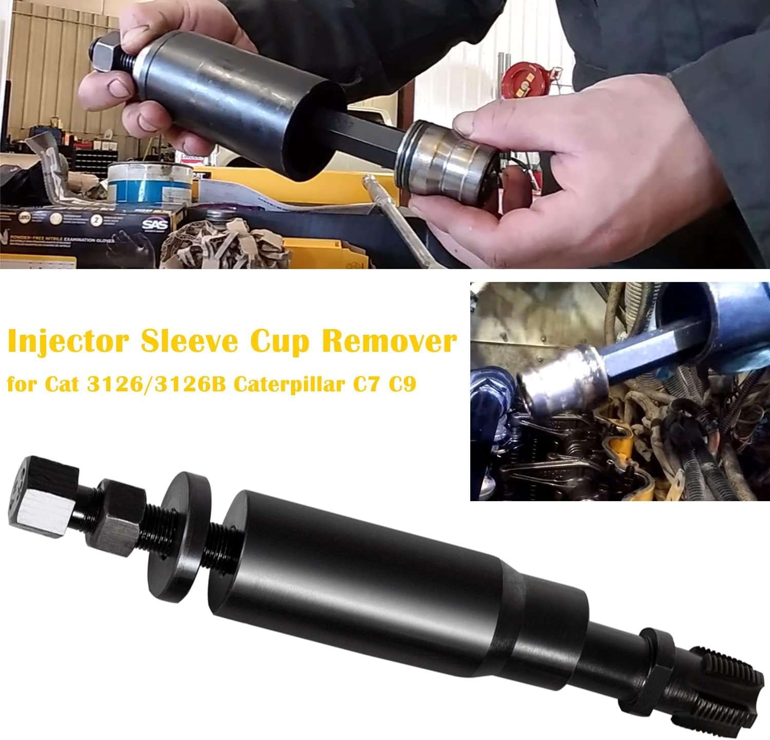 For Caterpillar CAT C7 C9 3126B Injector Sleeve Cup Removal & Install Tool Kit