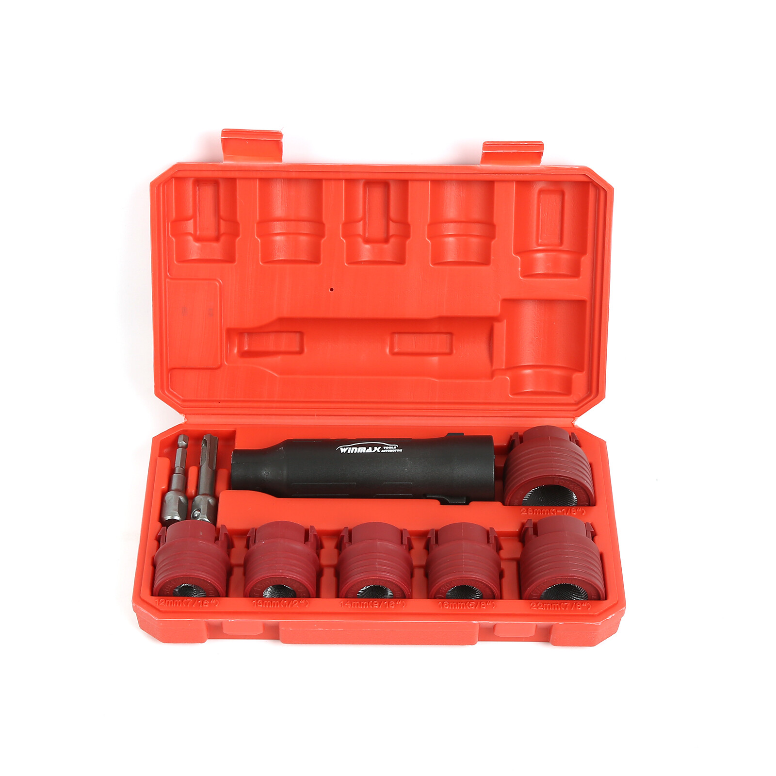 1/4″ Hex-1/2″ Square Dr Wheel Stud Cleaner Tool Set for Removing Rust and Debris