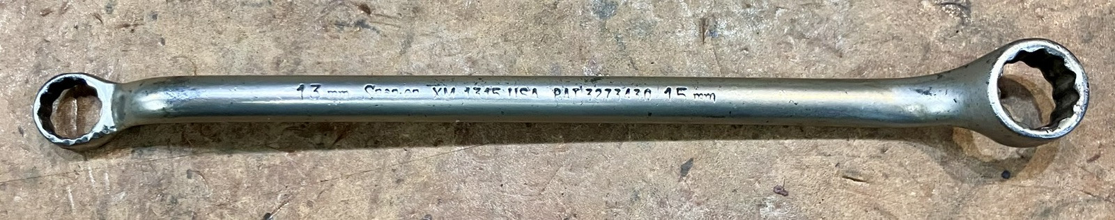 Snap-on Tool • XM-1315 • 12 Point Metric Offset Box Wrench • 13mm x 15mm • USA