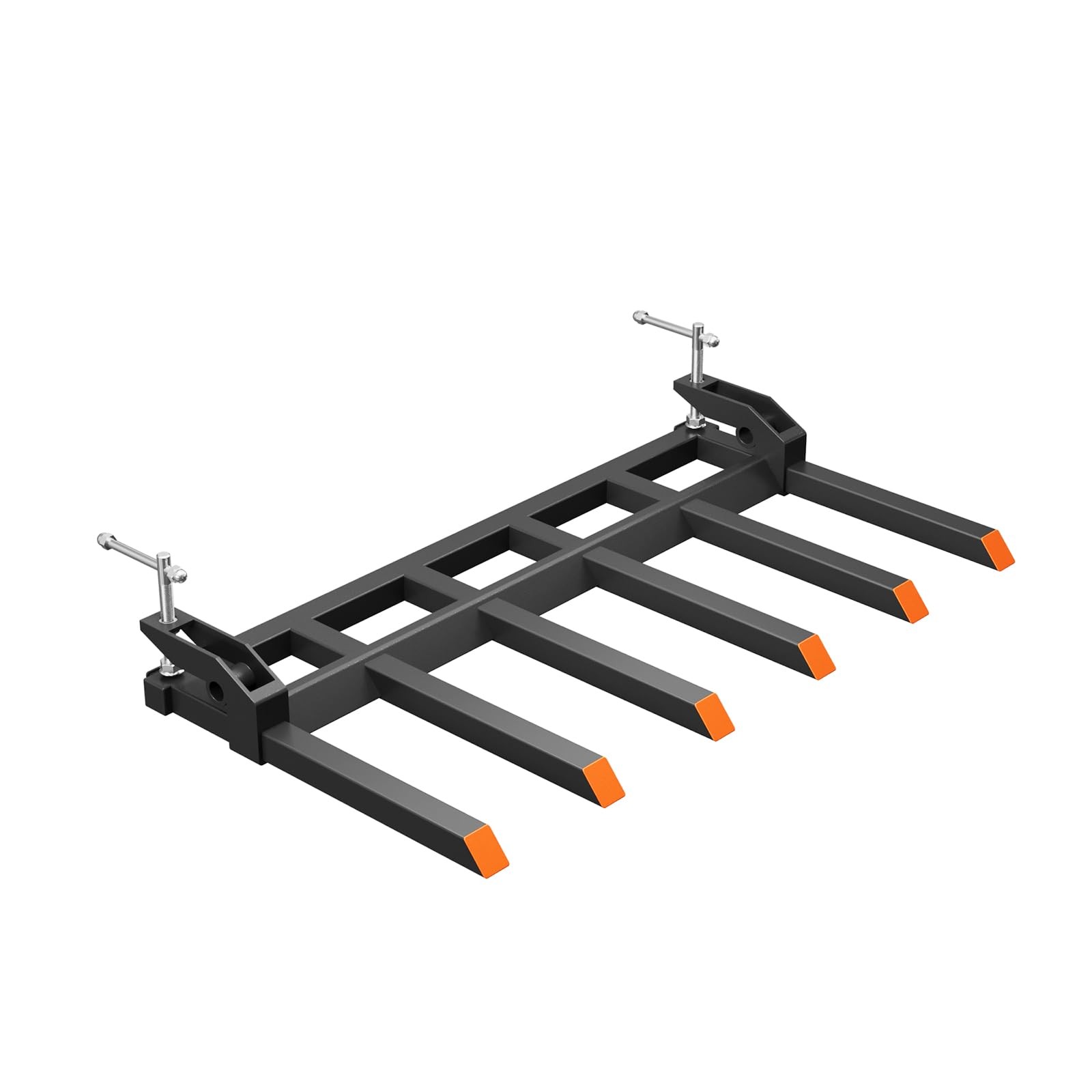 4000LB Clamp On Debris Forks for 60″ Bucket, 6 Tine Heavy Duty Tractor Forks
